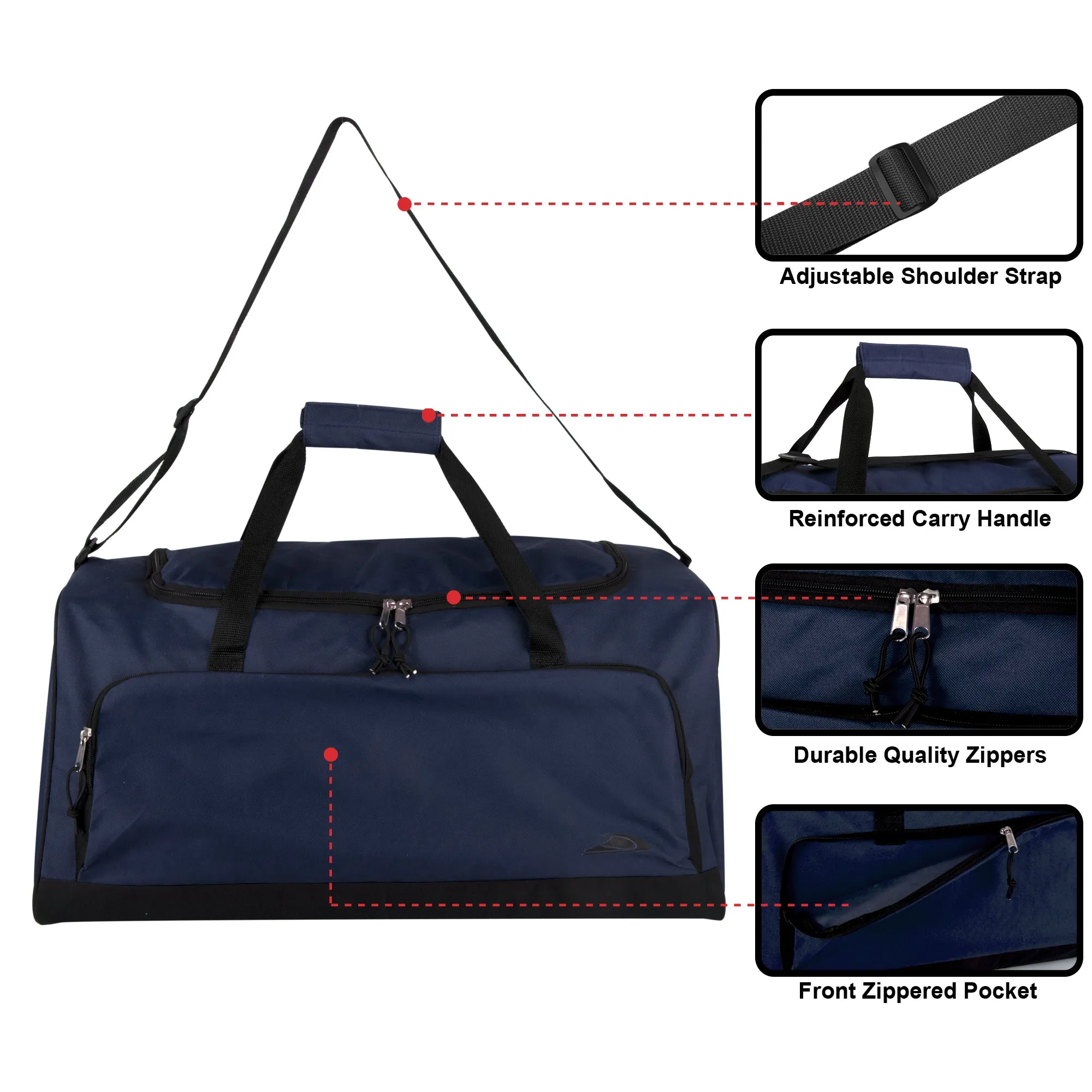 24 Inch Wide Pocket Duffle Bags