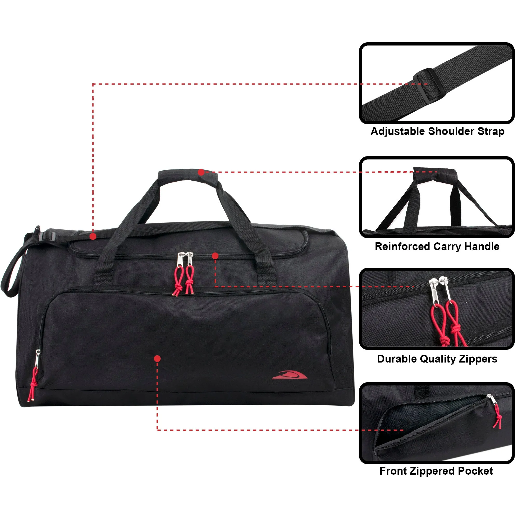 24 Inch Wide Pocket Duffle Bags