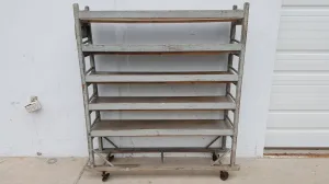 5 Tier Antique Gray Rolling Rack