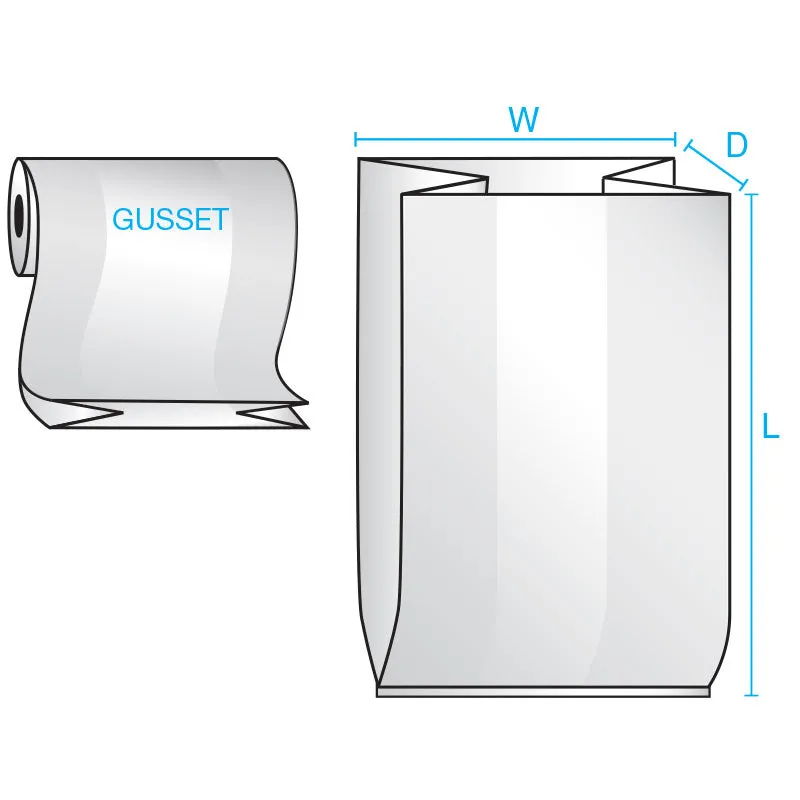 54" x 44" x 96" x 4 mil Clear Eco-Manufactured Plastic Side-Gusseted Bags (Roll of 25)