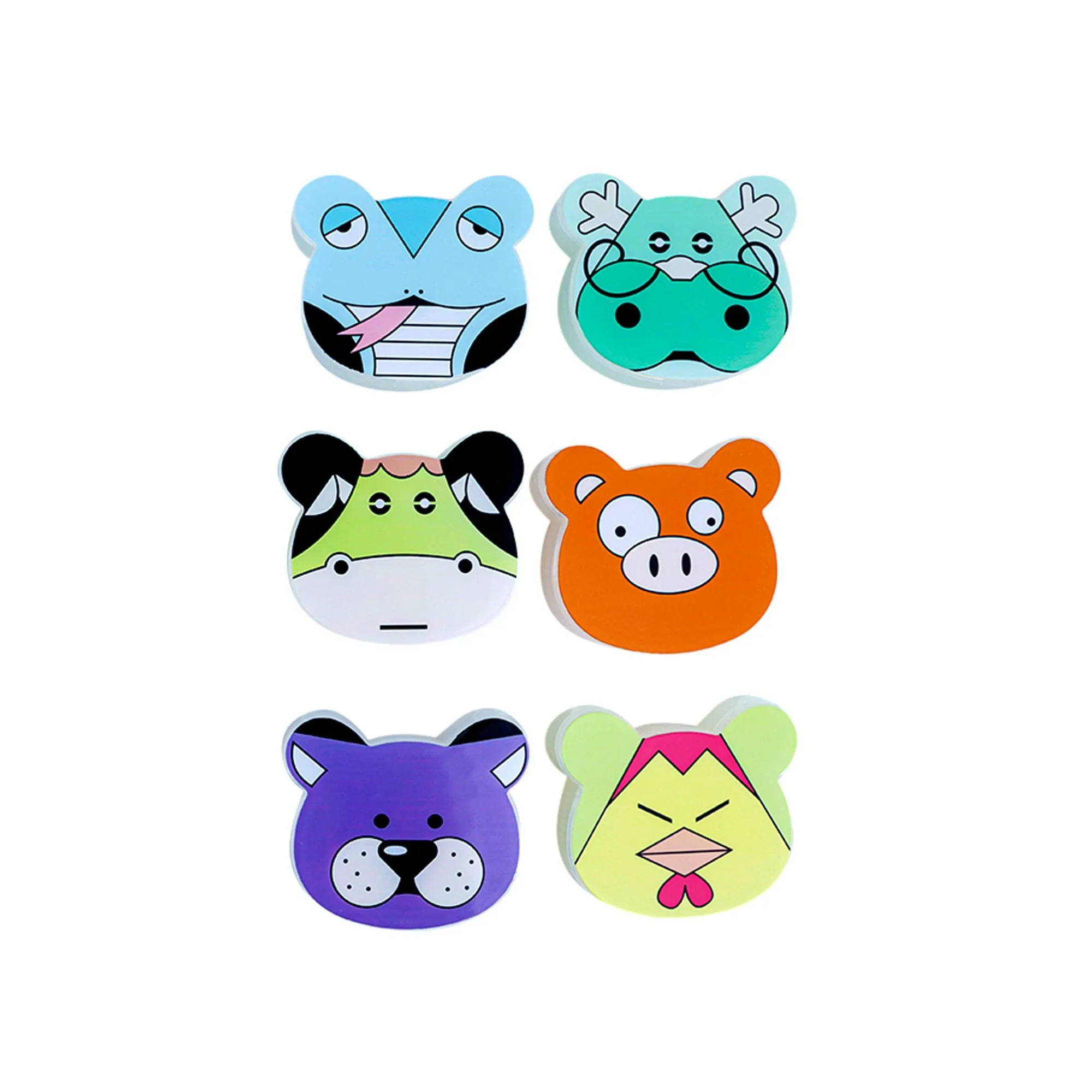 Animal Face Multicolour 6 Pk Mini Storage Box