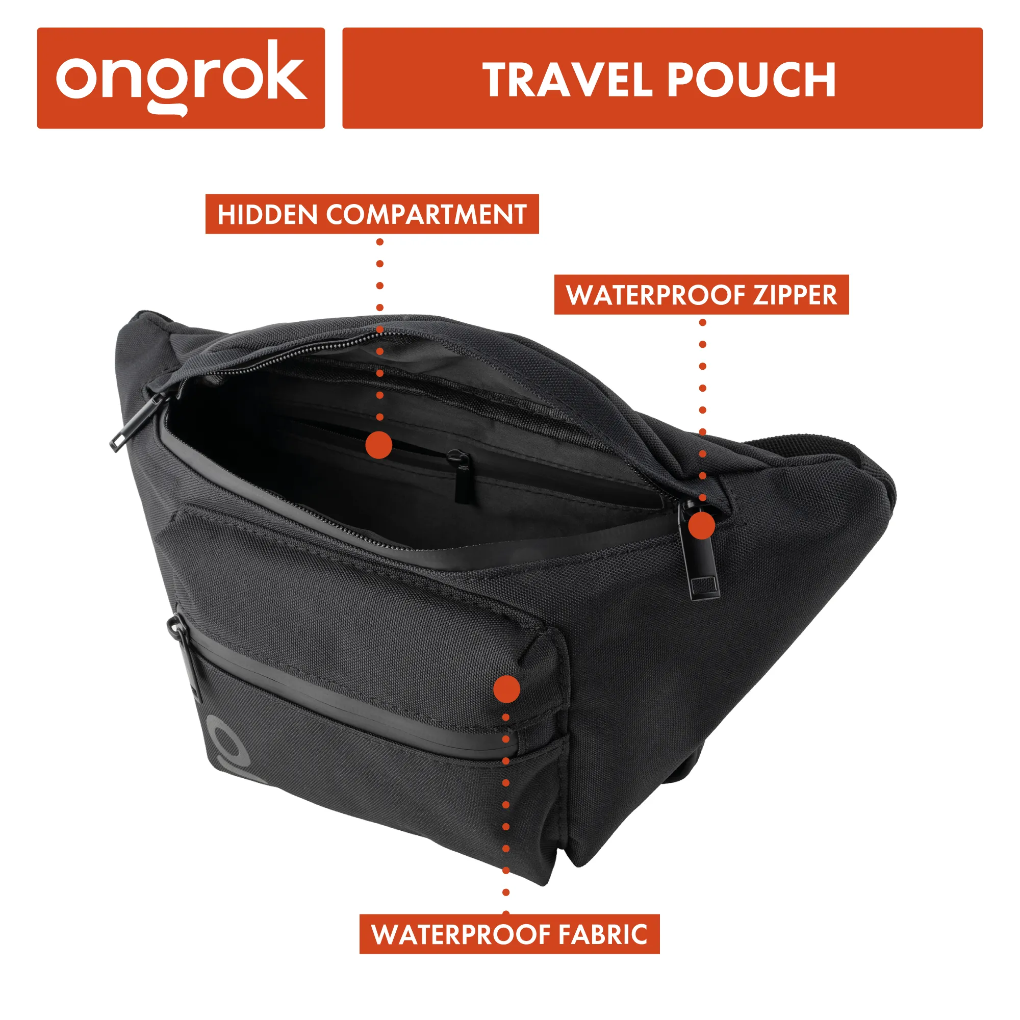 Carbon-lined Fanny Pack / Travel Pouch