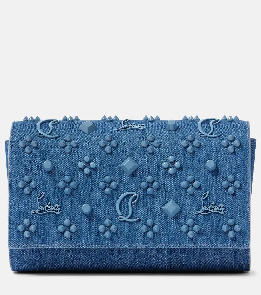 Christian Louboutin Paloma denim clutch