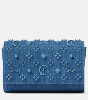 Christian Louboutin Paloma denim clutch