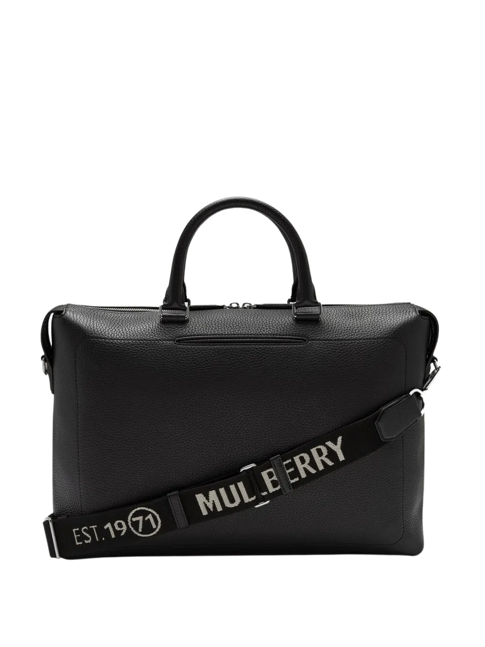 City Briefcase Heavy Grain & Branded Webbing (Black)