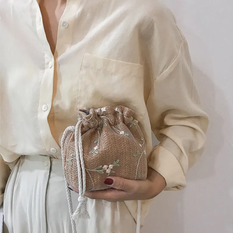 Dainty Spring Floral Mini Bucket Bags