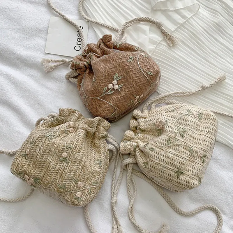 Dainty Spring Floral Mini Bucket Bags