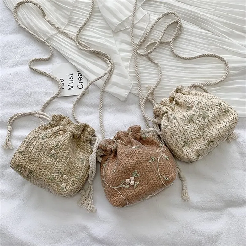 Dainty Spring Floral Mini Bucket Bags