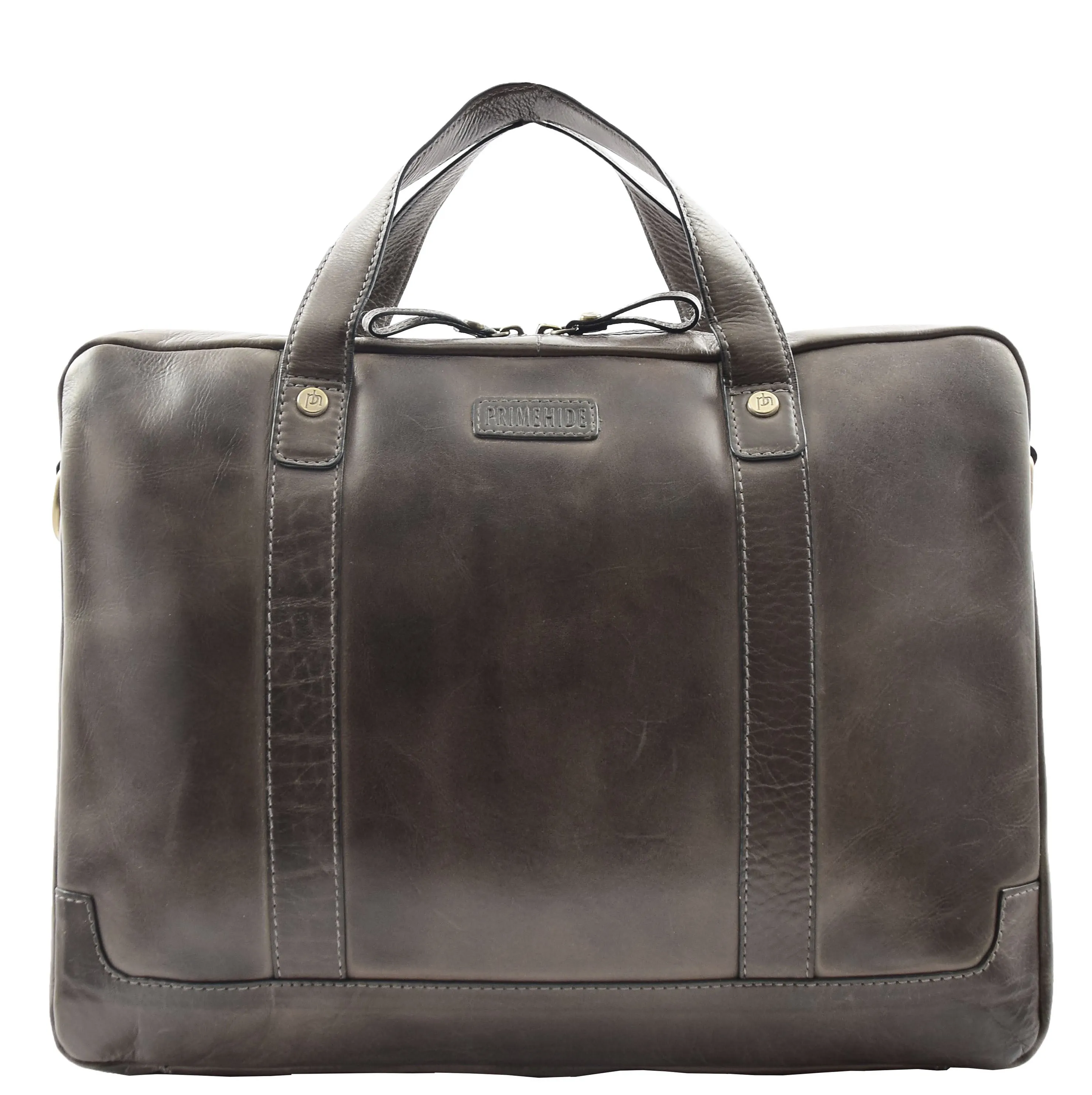 DR323 Real Soft Leather Satchel Vintage Black Briefcase Office Bag