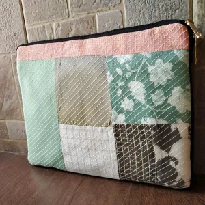 Geometric Patchwork Embroidered Laptop Sleeve | Hand Crafted  | 11 Inches
