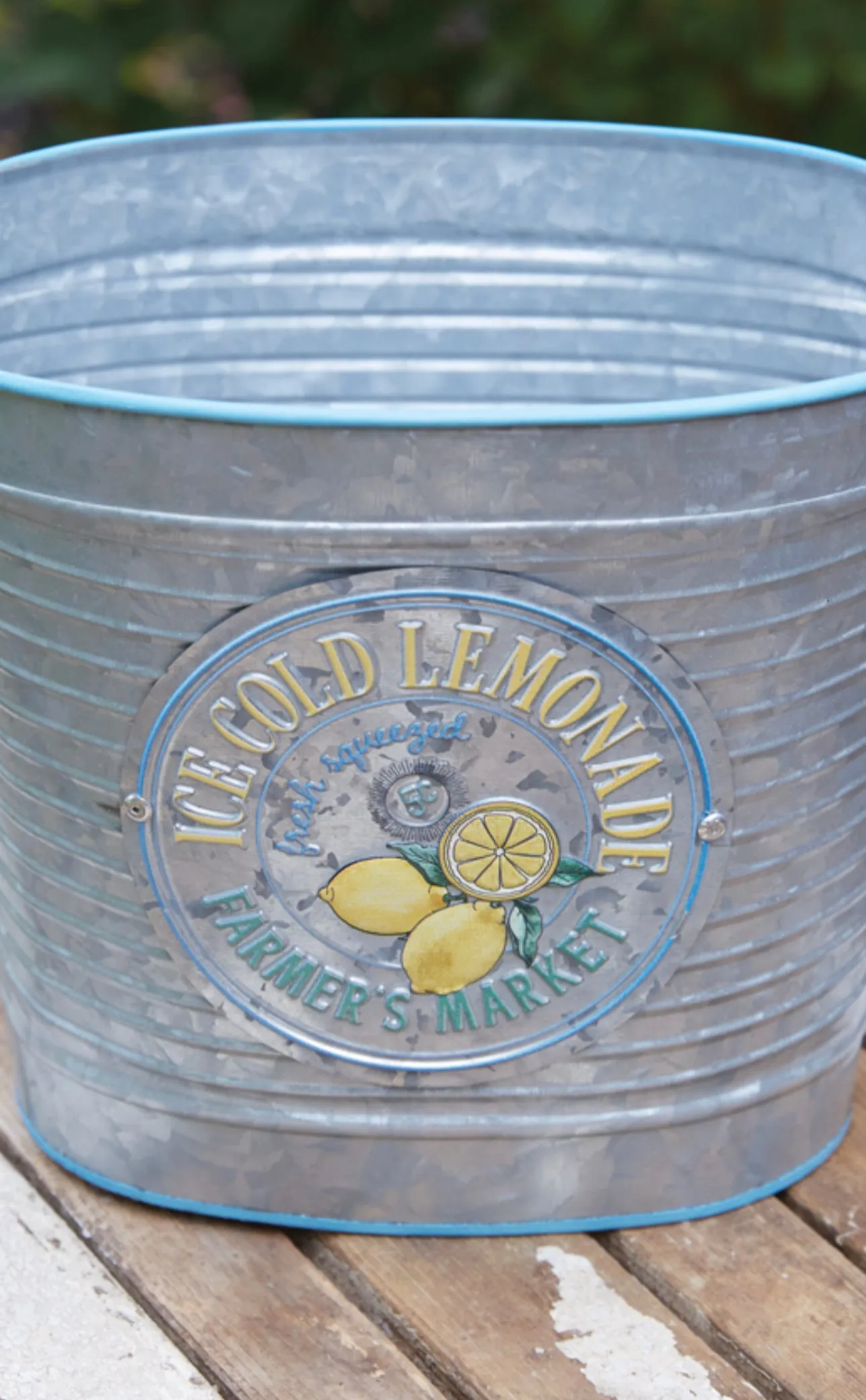 Ice Cold Lemonade Galvanized Bucket