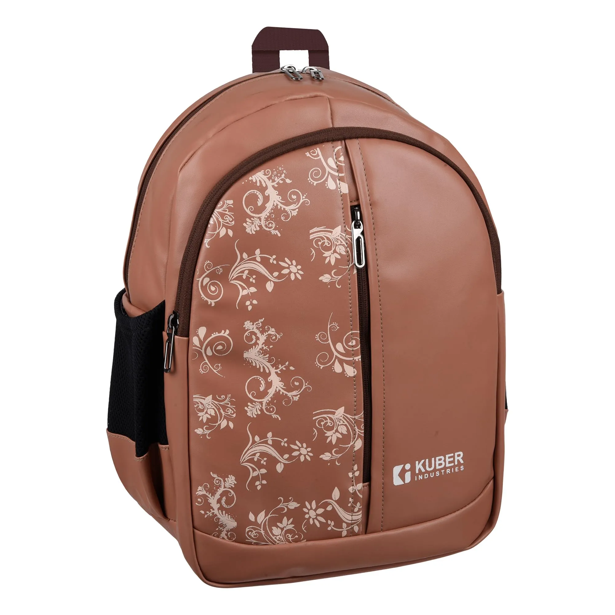 Kuber Industries Backpack | School Backpack for Kids | Collage Backpack | School Bag for Boys & Girls | 3 Compartments Mini Backpack | Half Print School Bag | Beige