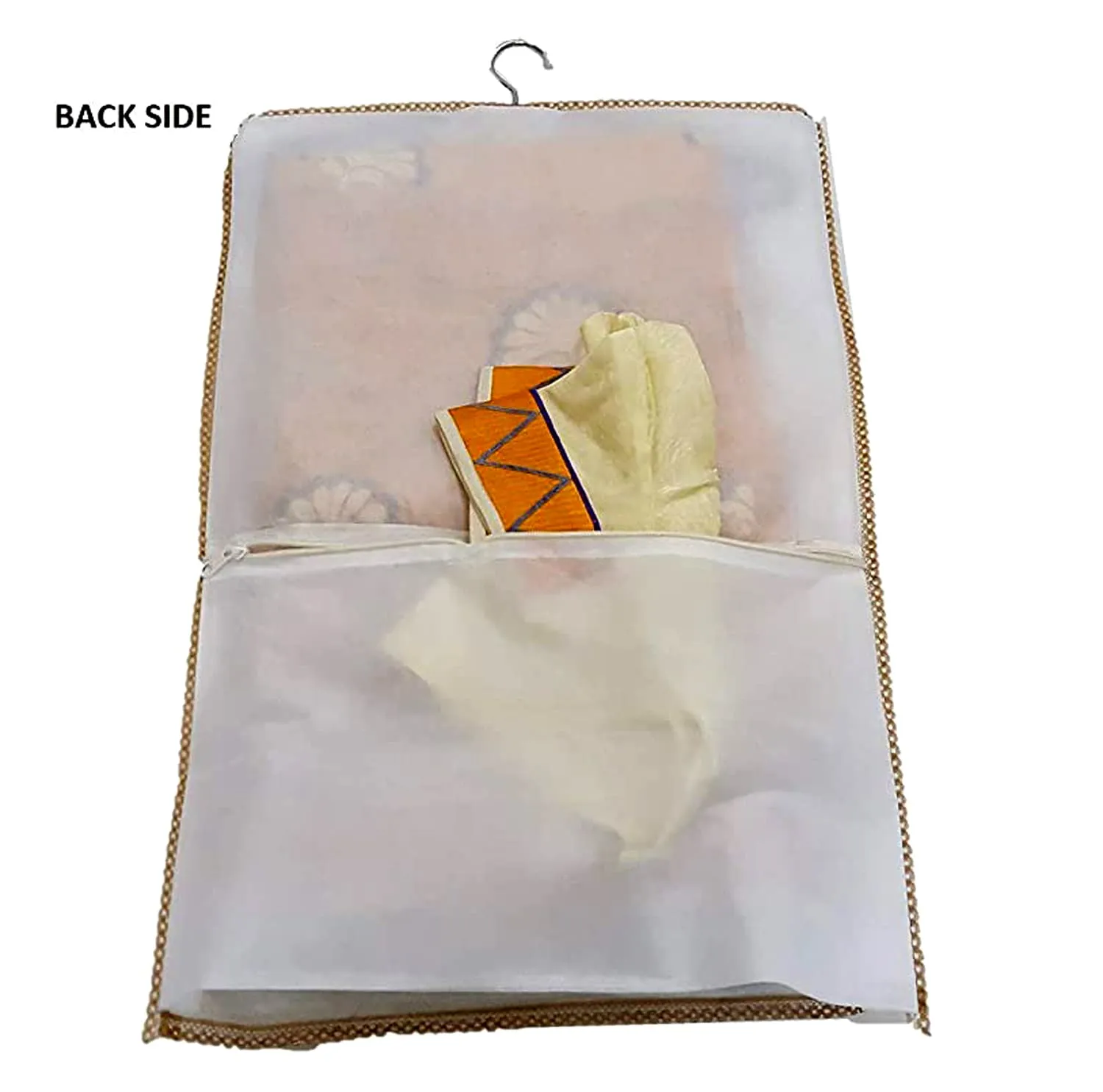 Kuber Industries Non Woven Hanging Saree Cover, Wardrobe Organizer, Closet Organizer, Saree & Garments Protector Cover With 1 Zipper Compartment on Back Side- Pack of 9 (Sky Blue)-HS_38_KUBMART21493