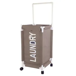 Laundry Hamper Foldable Laundry Basket With Handle & Wheels-Random Color-BY APT
