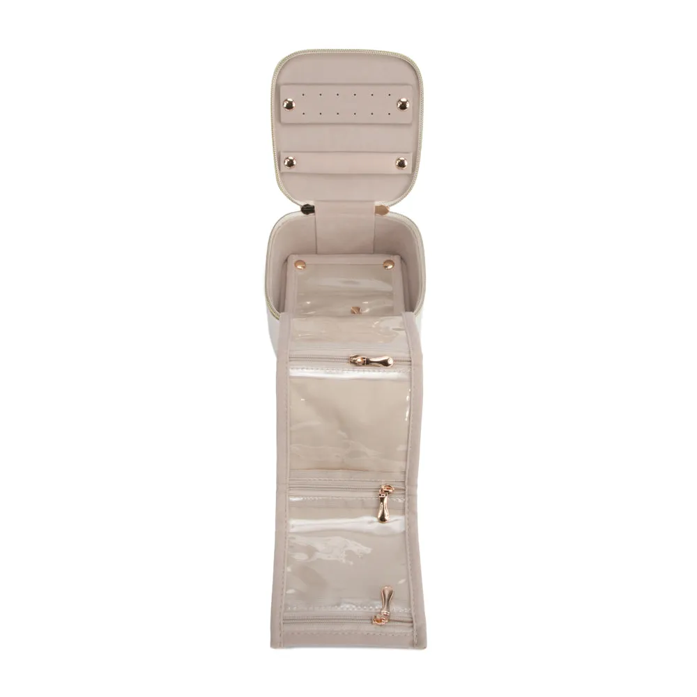 Leah Quilted Travel Jewelry Case with Pouch - Choose Your Color