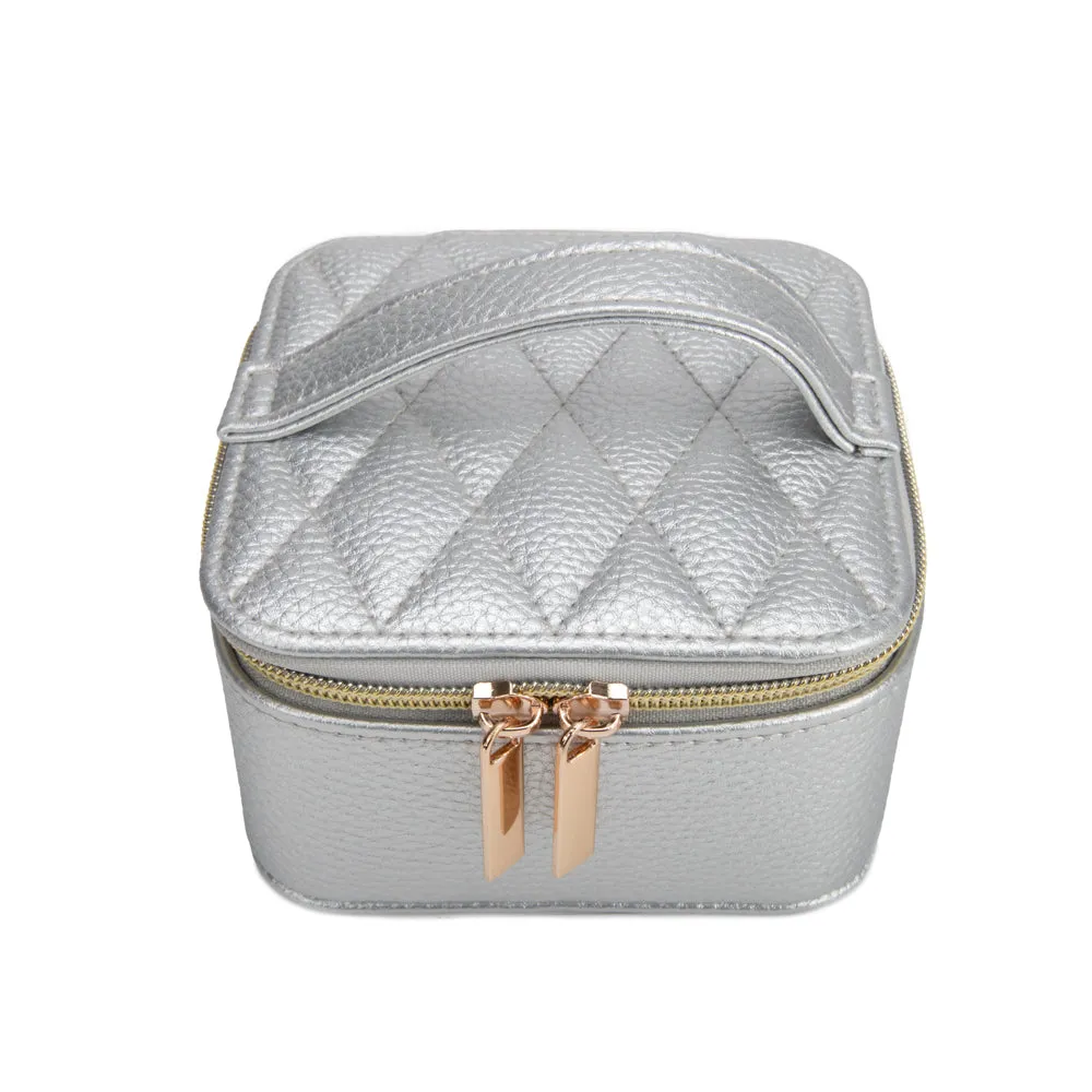 Leah Quilted Travel Jewelry Case with Pouch - Choose Your Color
