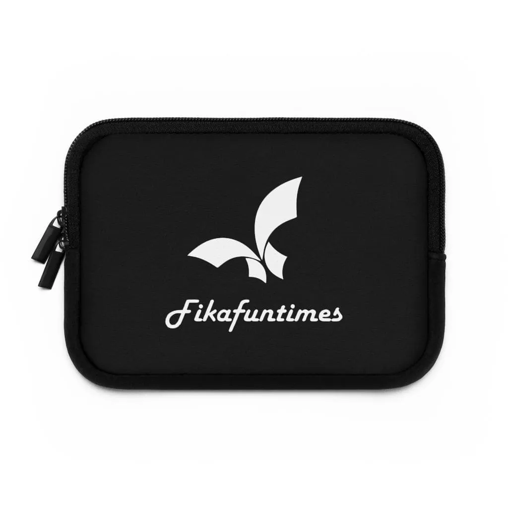 Lightweight Black & White Fikafuntimes Laptop Sleeve