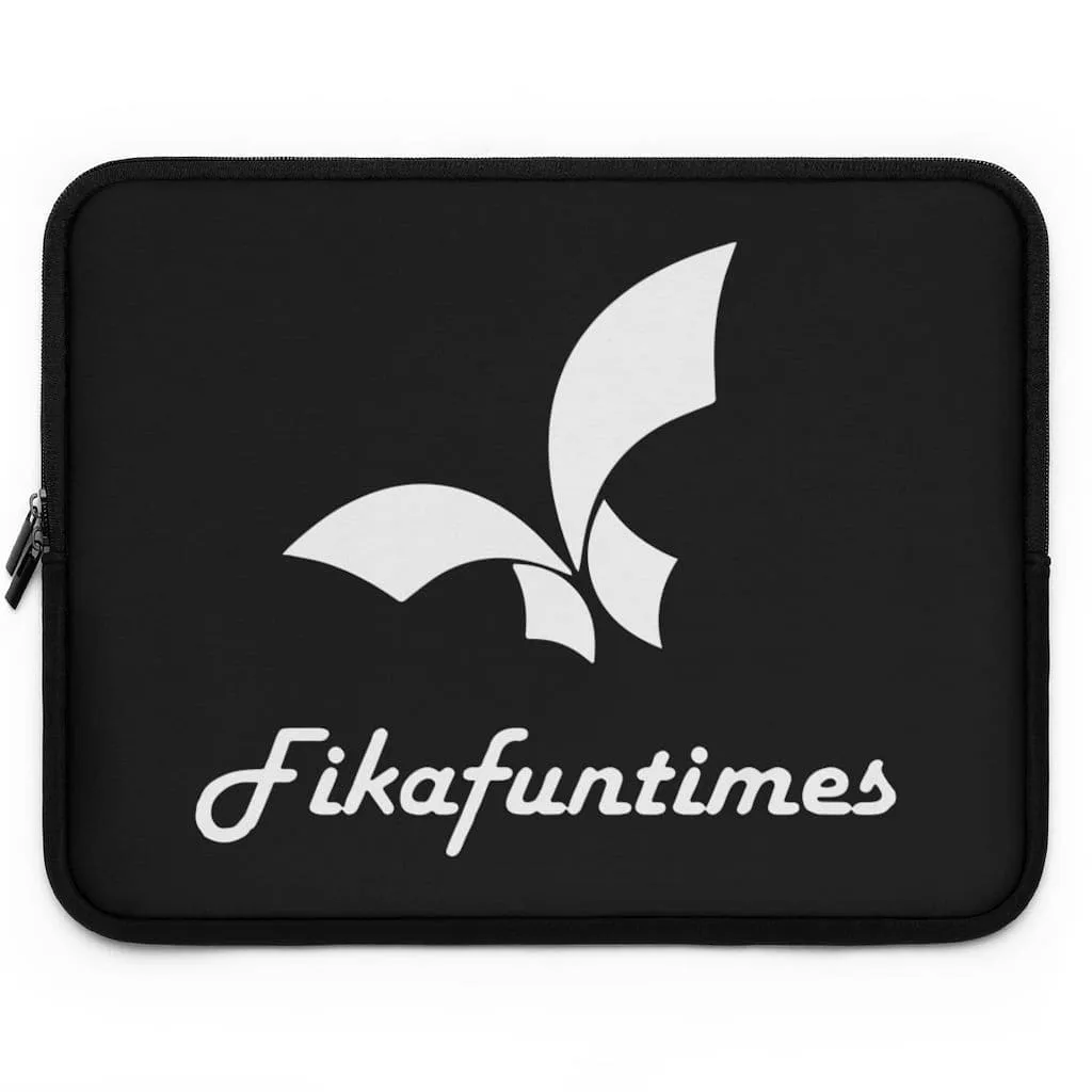 Lightweight Black & White Fikafuntimes Laptop Sleeve