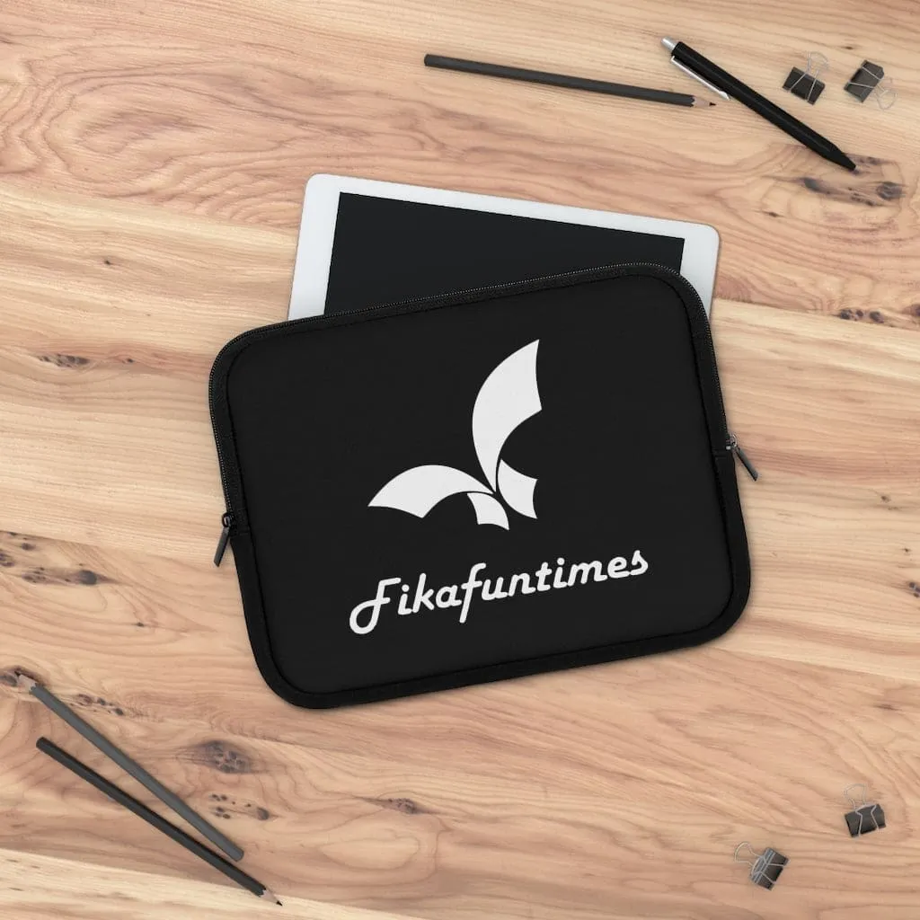 Lightweight Black & White Fikafuntimes Laptop Sleeve
