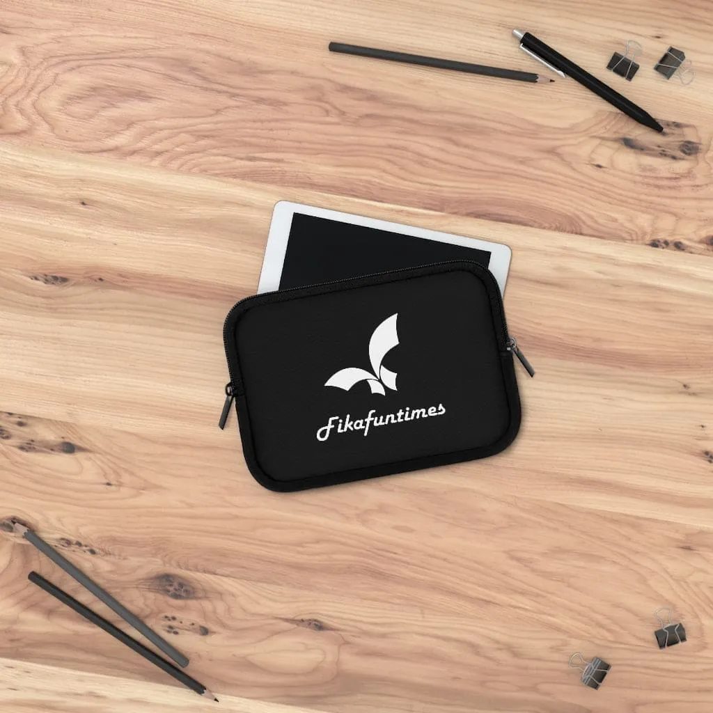 Lightweight Black & White Fikafuntimes Laptop Sleeve