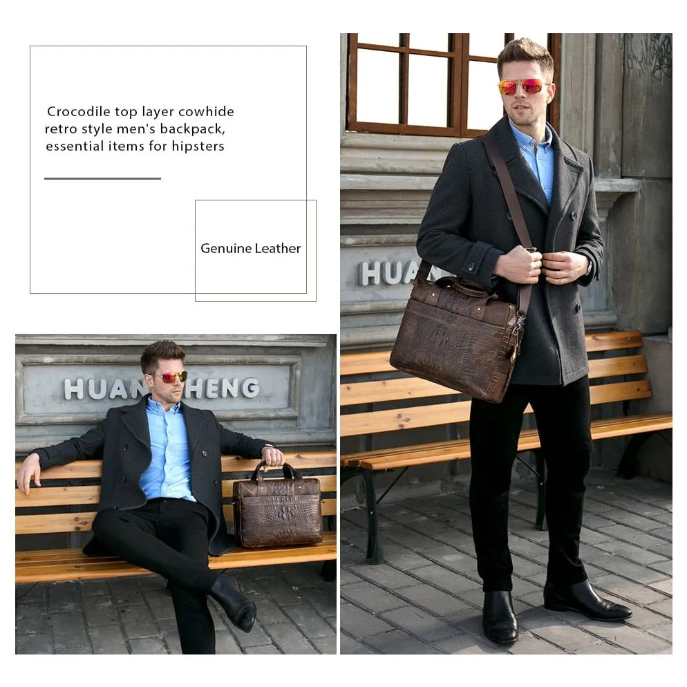 Luxury CrocLeather Office Tote: Chic and Portable