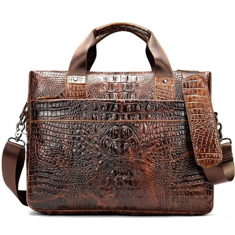 Luxury CrocLeather Office Tote: Chic and Portable