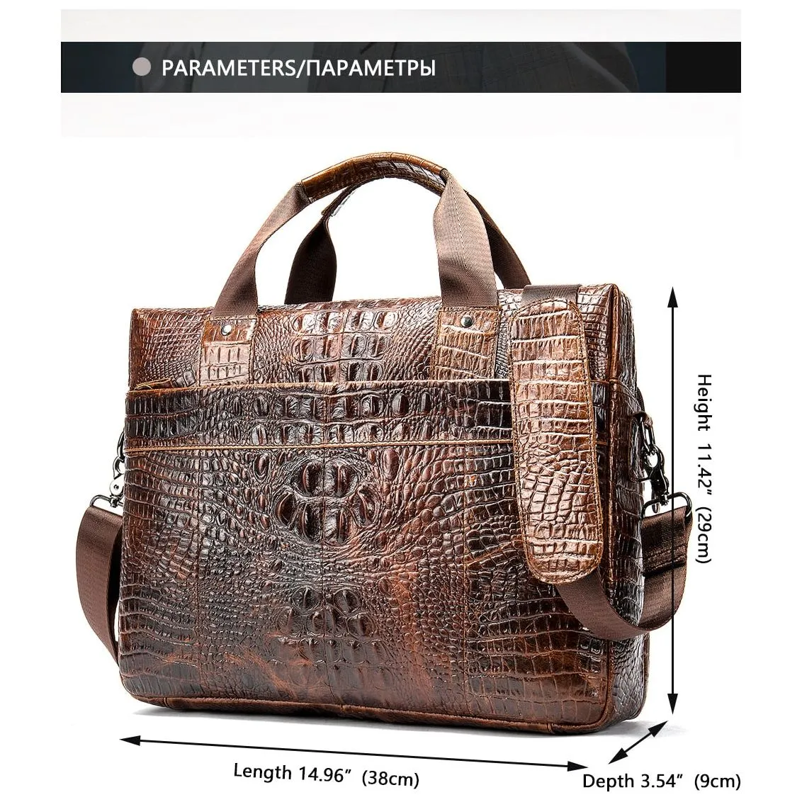 Luxury CrocLeather Office Tote: Chic and Portable