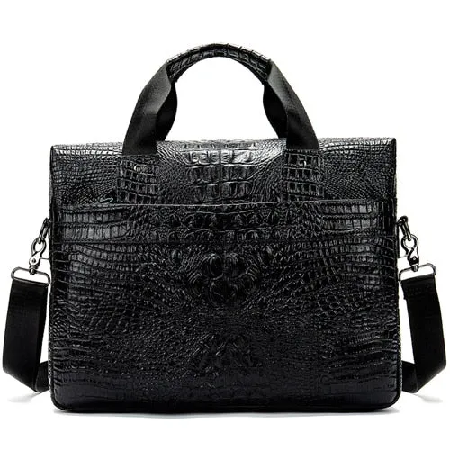 Luxury CrocLeather Office Tote: Chic and Portable