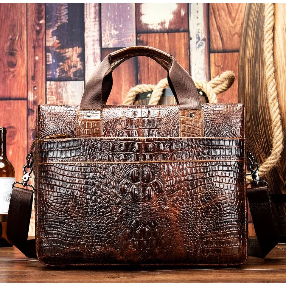 Luxury CrocLeather Office Tote: Chic and Portable