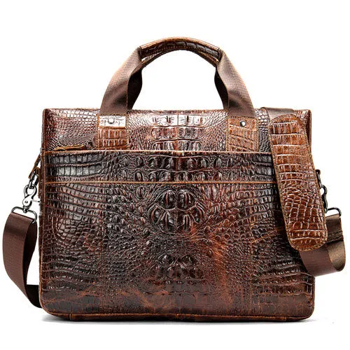 Luxury CrocLeather Office Tote: Chic and Portable