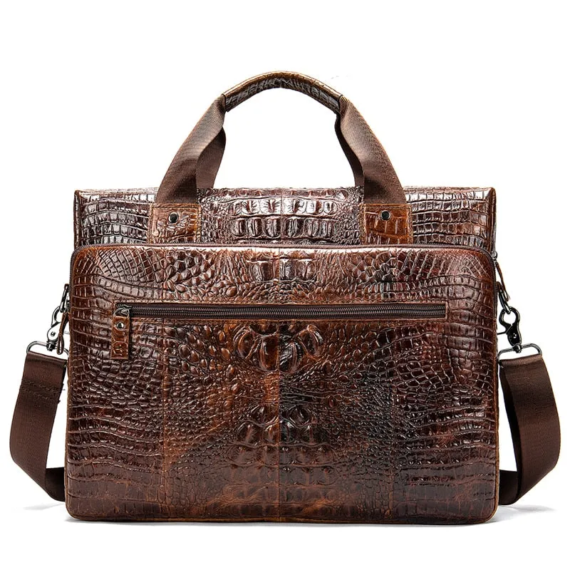 Luxury CrocLeather Office Tote: Chic and Portable