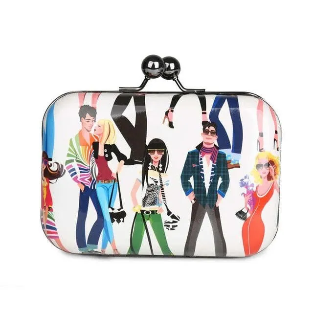 Luxy Moon Leather Evening Bags Candy Color Plaid Clutches