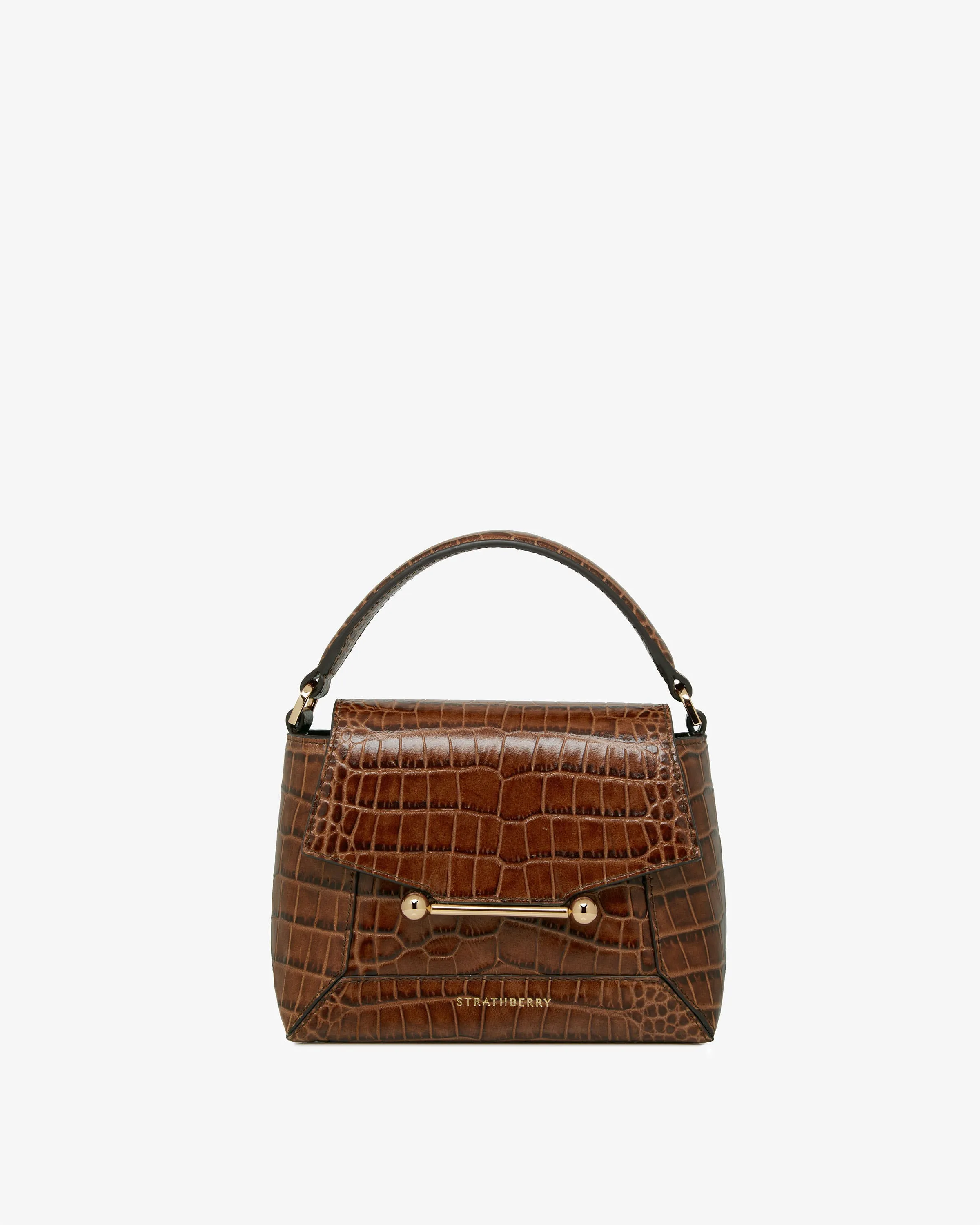 Mosaic Nano - Soft Croc-Embossed Leather Walnut