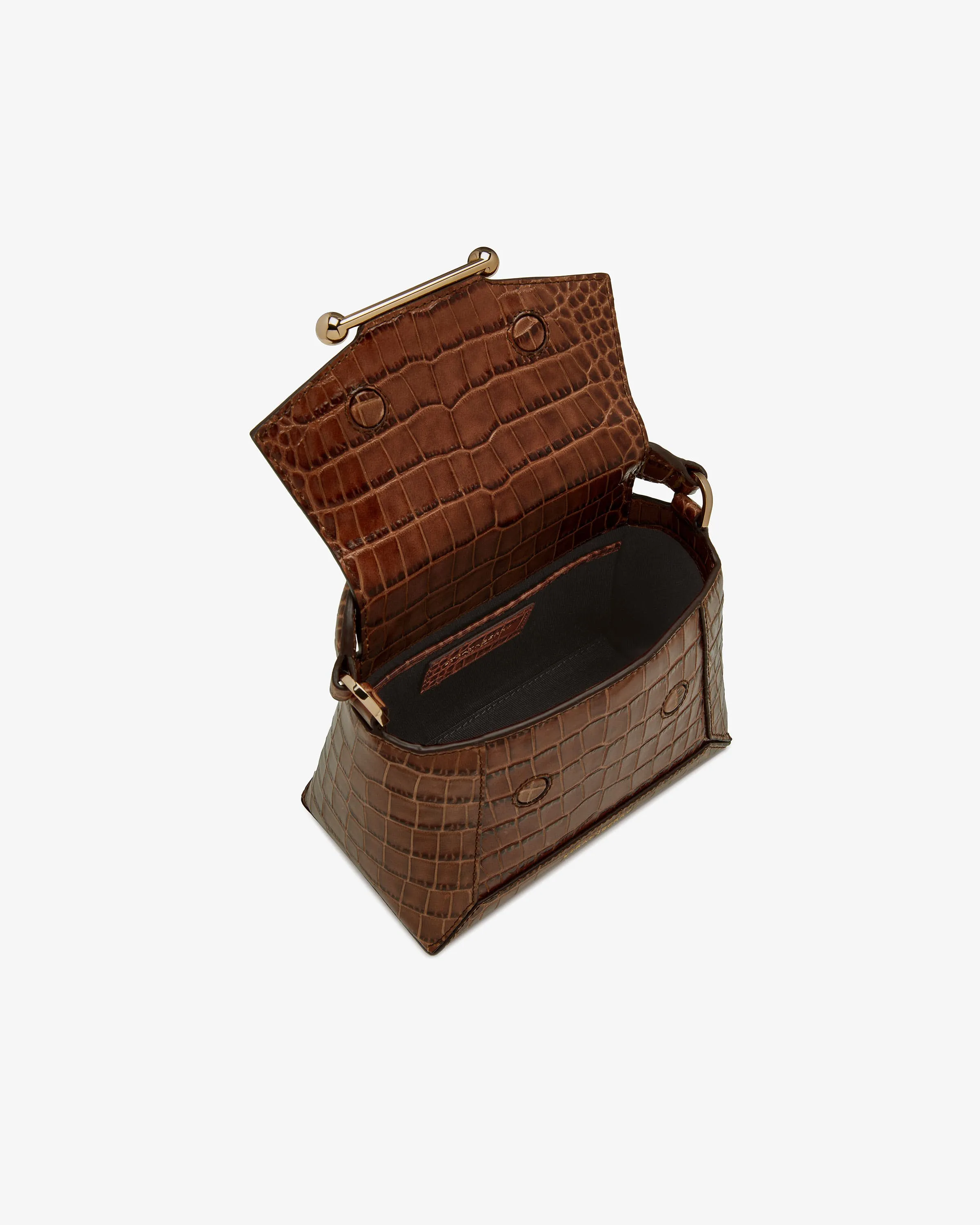 Mosaic Nano - Soft Croc-Embossed Leather Walnut
