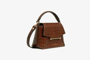 Mosaic Nano - Soft Croc-Embossed Leather Walnut