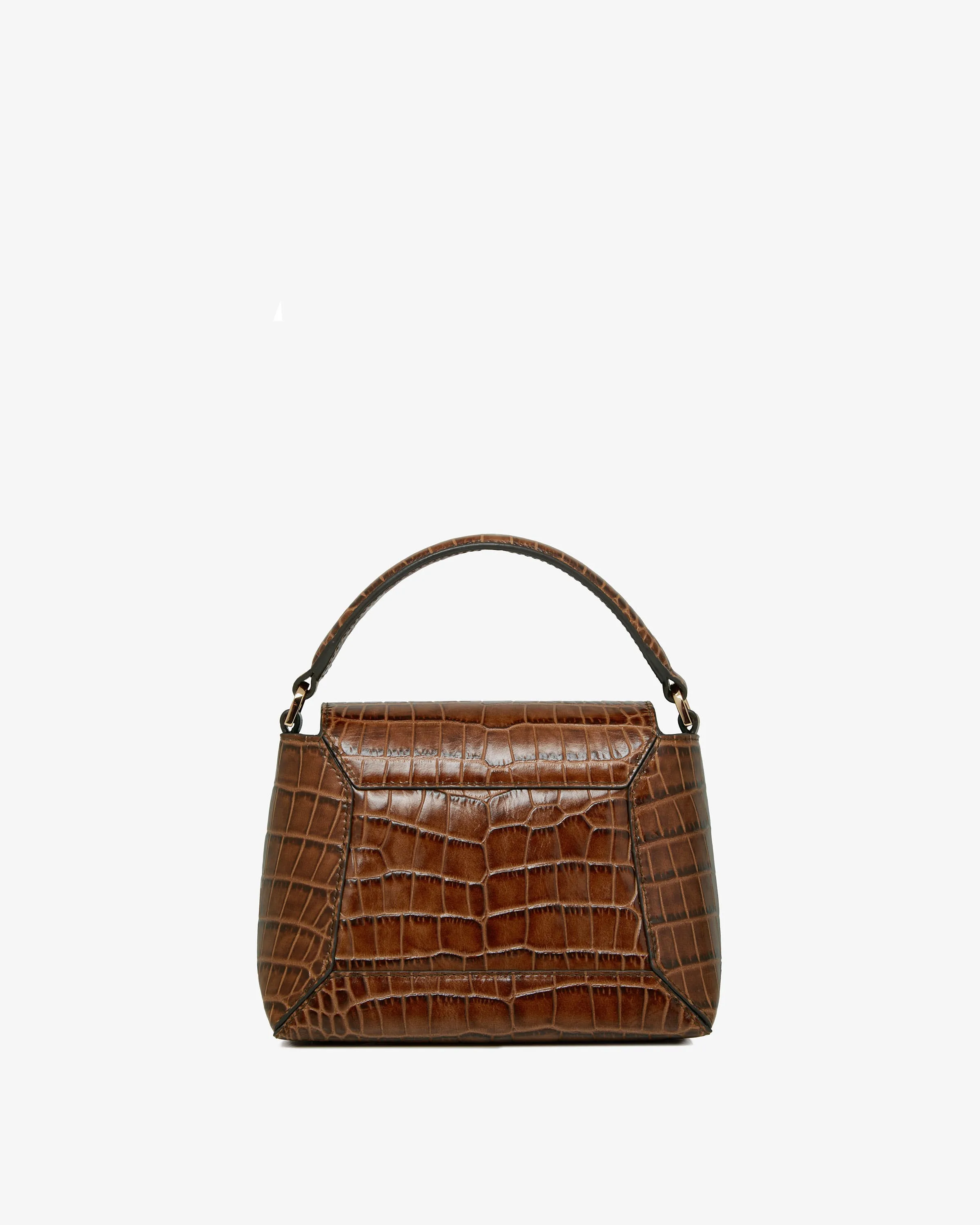 Mosaic Nano - Soft Croc-Embossed Leather Walnut