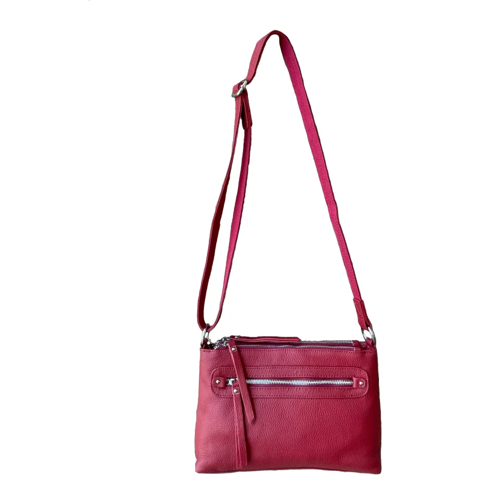 Quilted Compact Lockable Leather Crossbody Purse