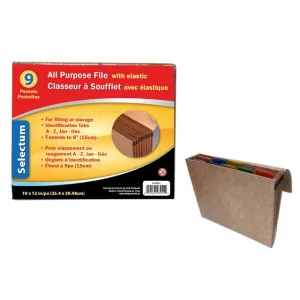 Selectum Expanding File Folder 9-Pocket Letter-Size