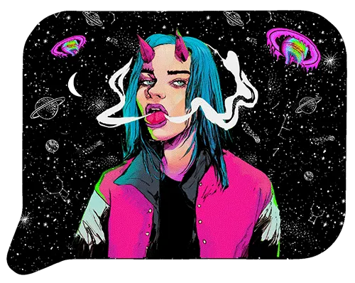 Small 3D Rolling Tray With Magnetic Lid Cover (Galactic Evil Girl)
