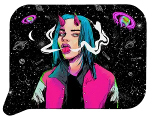 Small 3D Rolling Tray With Magnetic Lid Cover (Galactic Evil Girl)