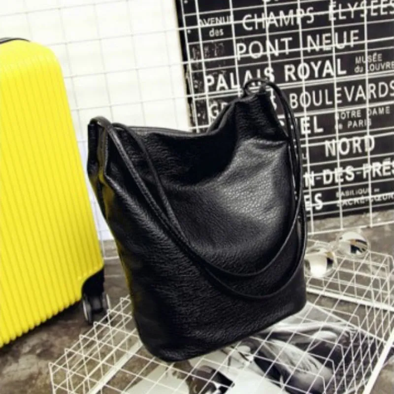 Soft Vegan Leather Large Capacity Bucket Bags