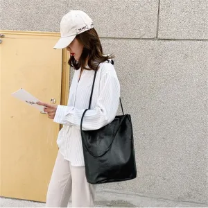 Soft Vegan Leather Large Capacity Bucket Bags