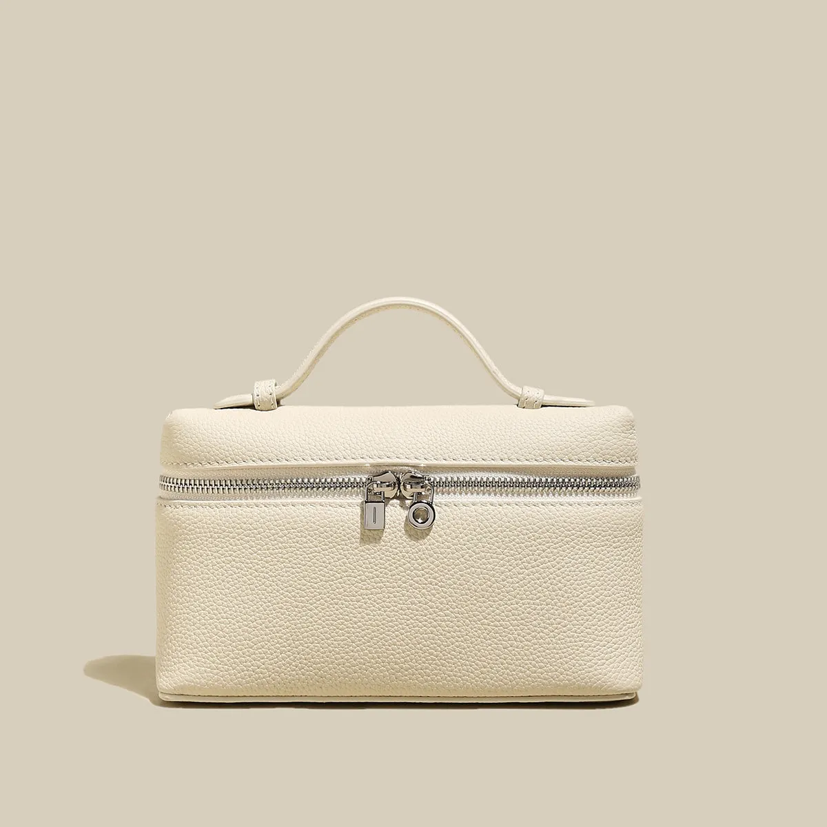 Traveler's Top-Handle Rectangle Box Mini Make Up Bag