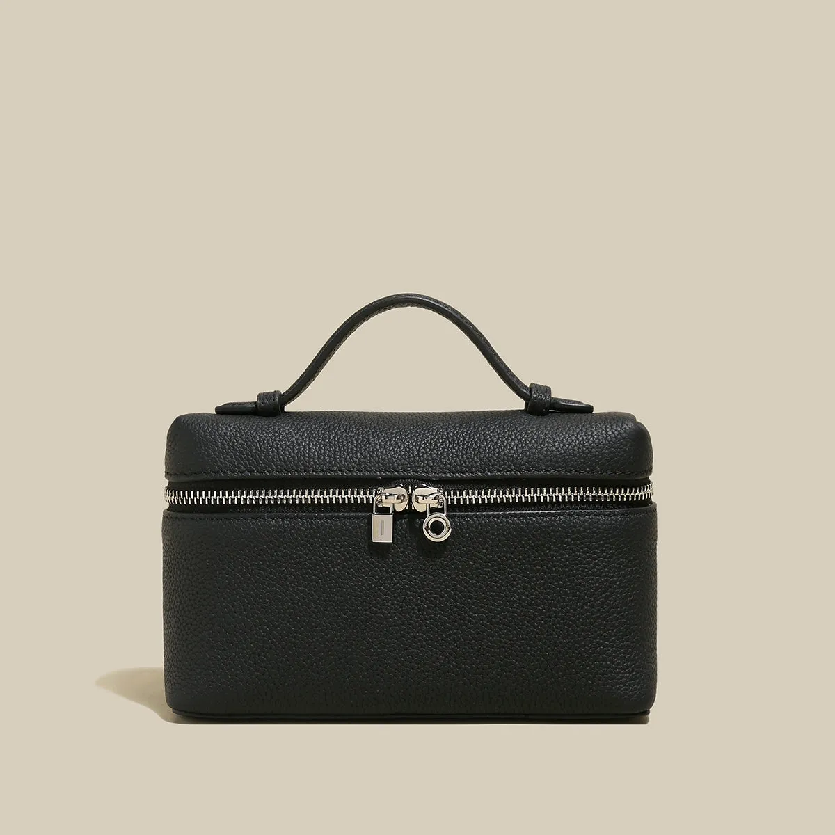 Traveler's Top-Handle Rectangle Box Mini Make Up Bag