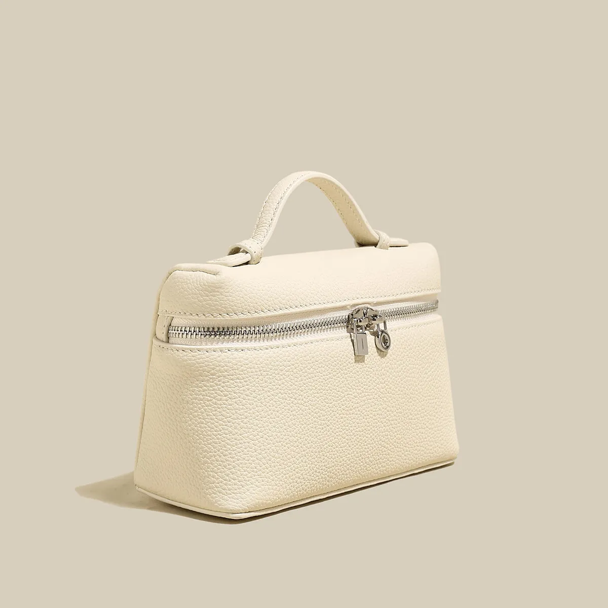 Traveler's Top-Handle Rectangle Box Mini Make Up Bag
