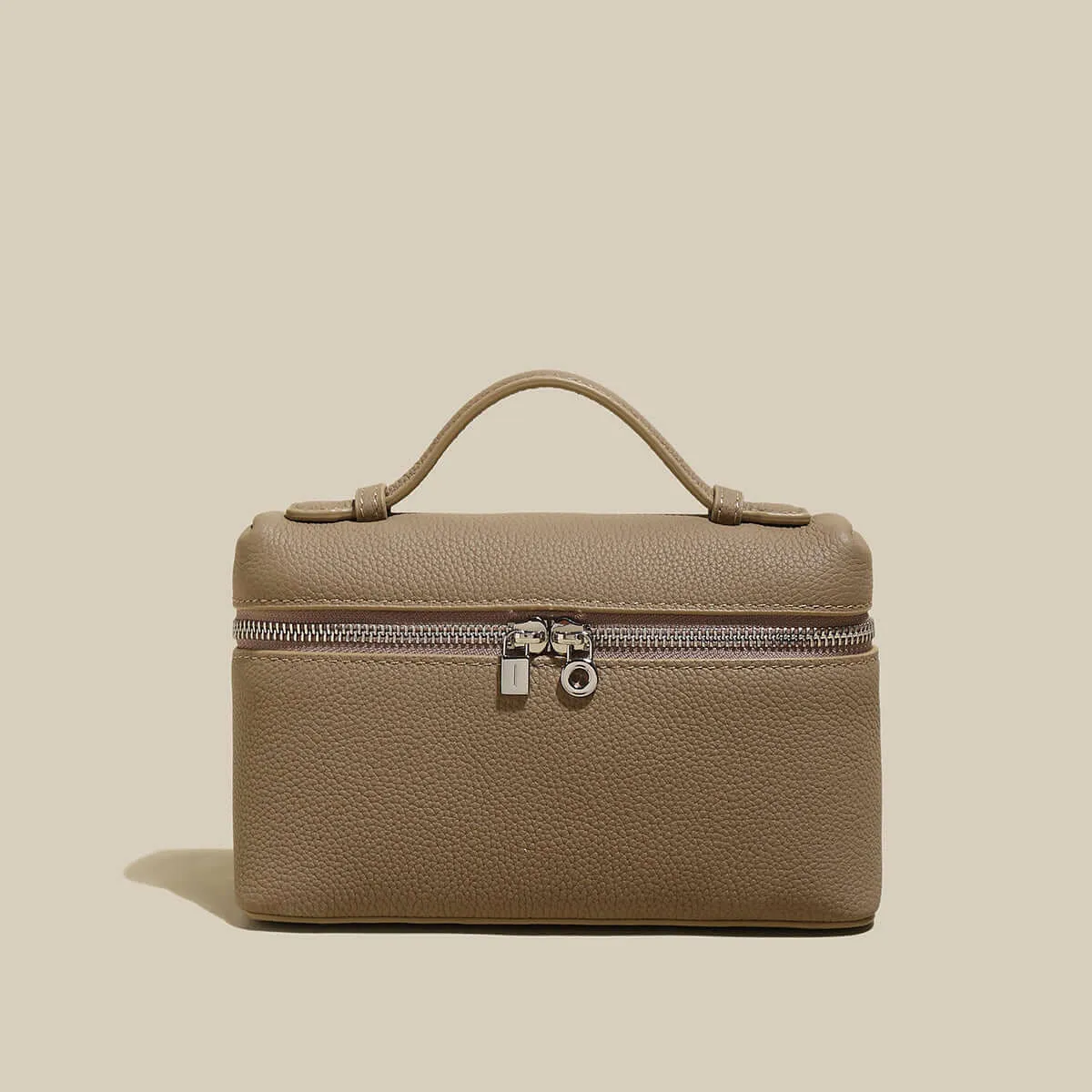 Traveler's Top-Handle Rectangle Box Mini Make Up Bag