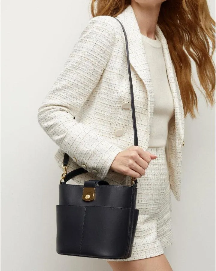 Veronica Beard Small Crest Lock Bucket Bag