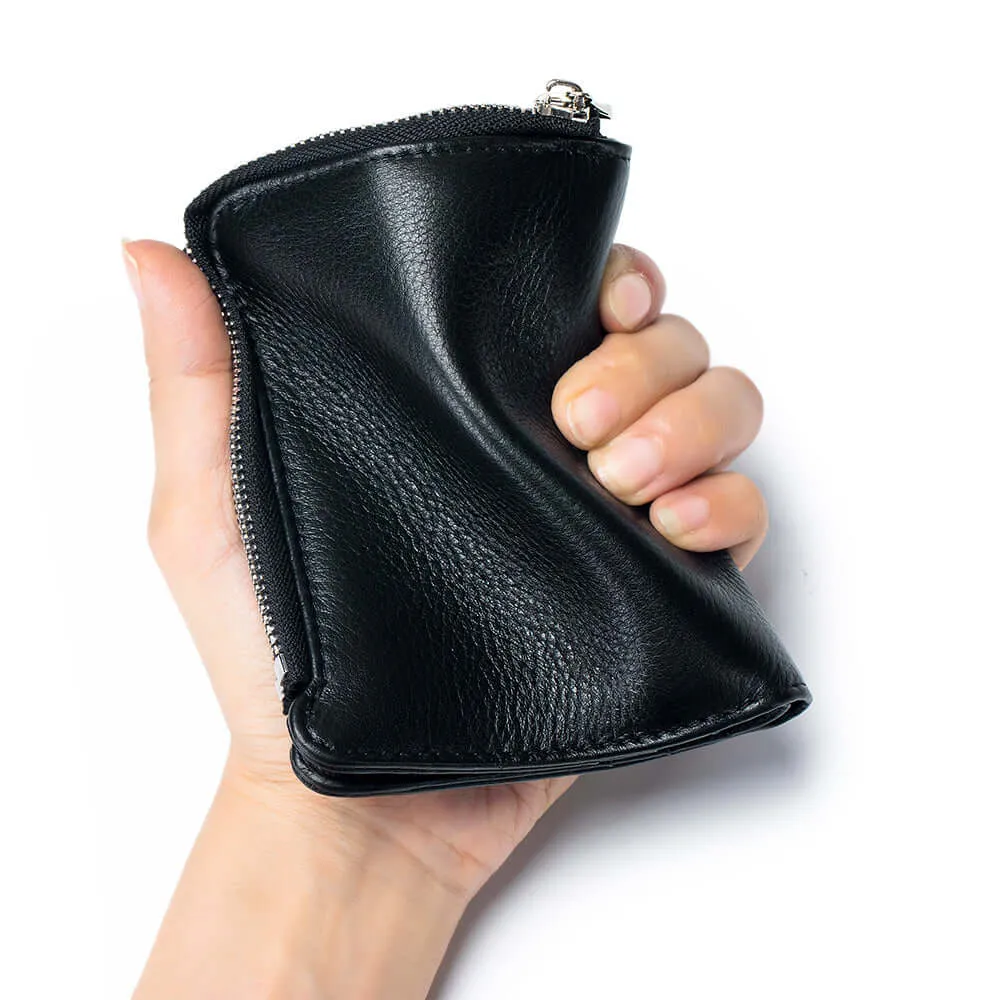 Women's Leather Double-Zip Wallet - Compact and Stylish